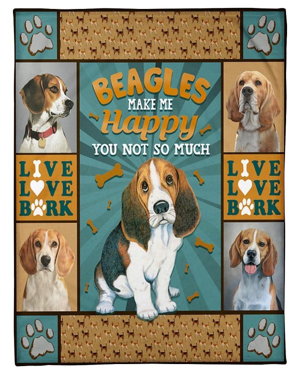 Beagles Make Me Happy Blanket