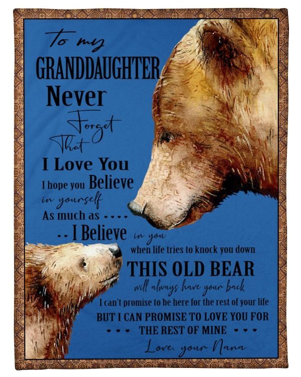 Bear Lovely Message From Nana Gifts For Granddaughters Blanket