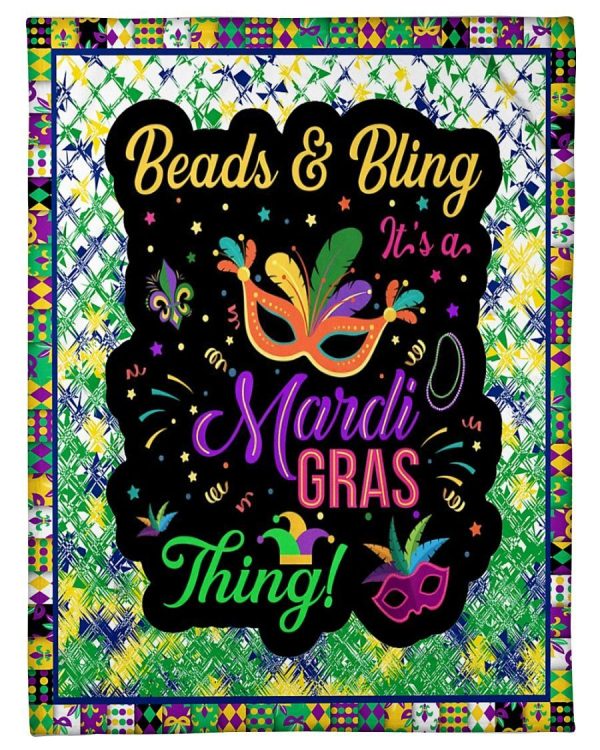 Beed And Bling Mardi Gras Blanket