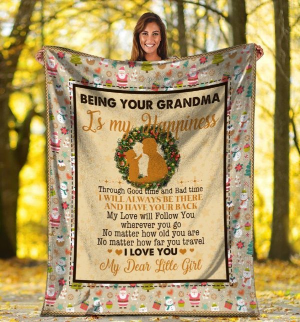 Being Your Grandma Is My Happiness Flower Blanket