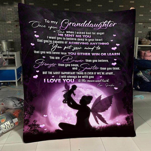 Best Granddaughter Gifts – Once Upon A Time When I Asked God For Angel He Sent Me You Blanket