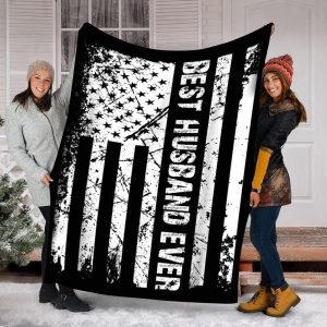 Best Husband Ever American Flag Blanket