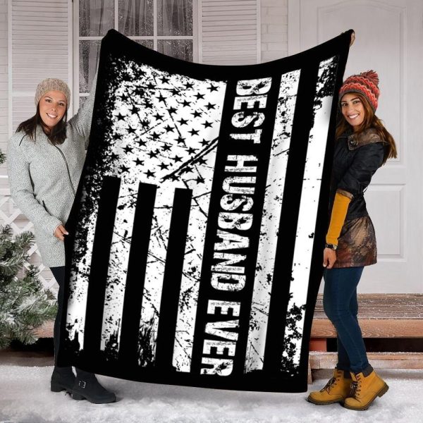 Best Husband Ever American Flag Blanket