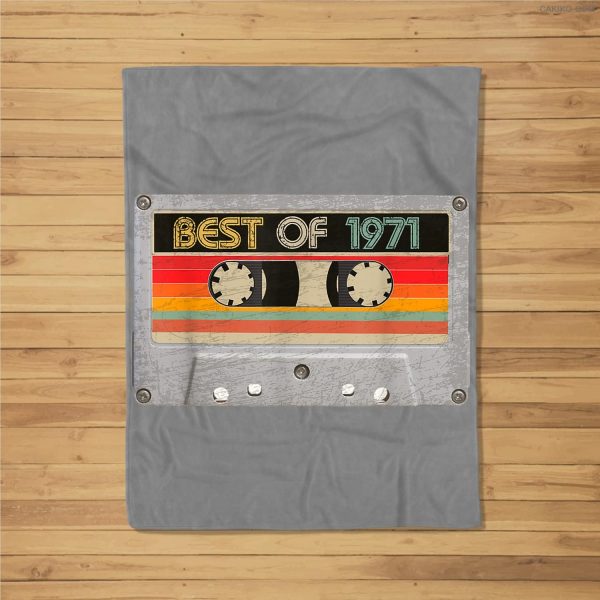 Best Of 1971 50Th Birthday Gifts Cassette Tape Vintage Fleece Blanket