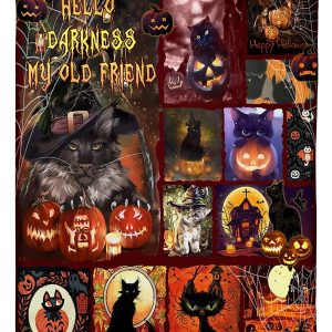 Black Cat Halloween Blanket