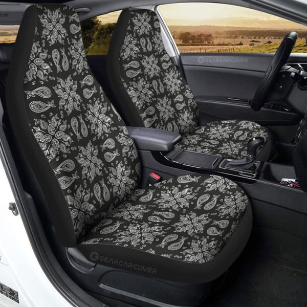 Black Paisley Pattern Car Seat Covers Custom Car Accessories