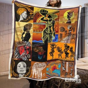 Black Queen Blanket – Melanin Heart Sherpa Fleece Blanket – Black Lives Matter – BPR01B