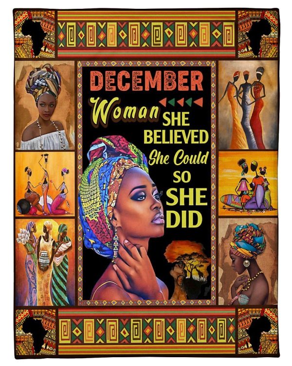 Black Woman December DZ Blanket