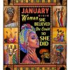 Black Woman January DZ Blanket