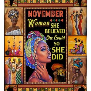 Black Woman November DZ Blanket