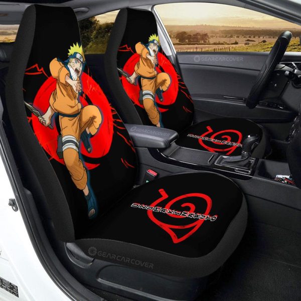 Black Young Uzumaki Car Seat Covers Custom For Fans