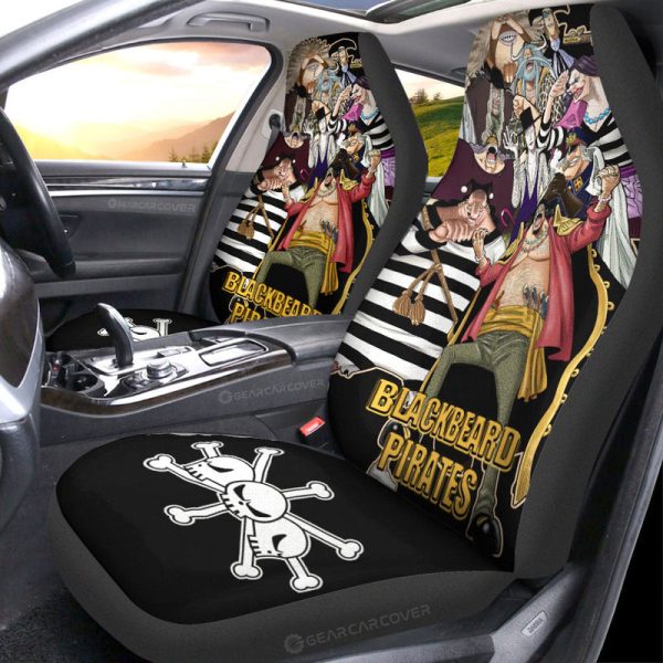 Blackbeard Pirates Car Seat Covers Custom One Piece Anime Car Accessories