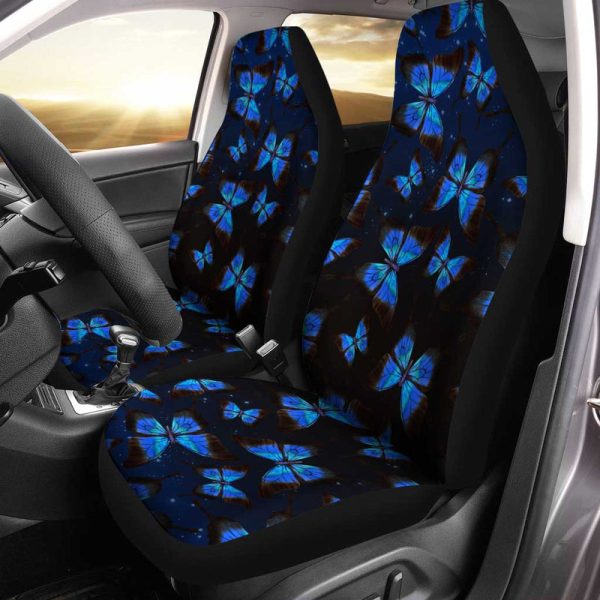 Blue Morpho Butterfly Car Seat Covers Custom Insect Car Accessories