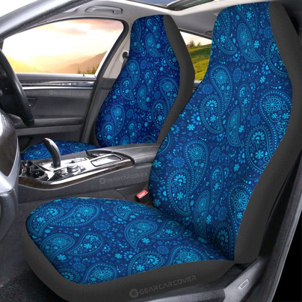 Blue Paisley Pattern Car Seat Covers Custom Car Accessories