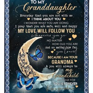 Butterflies Grandma To Granddaughter With Miss Trending For Family Blanket