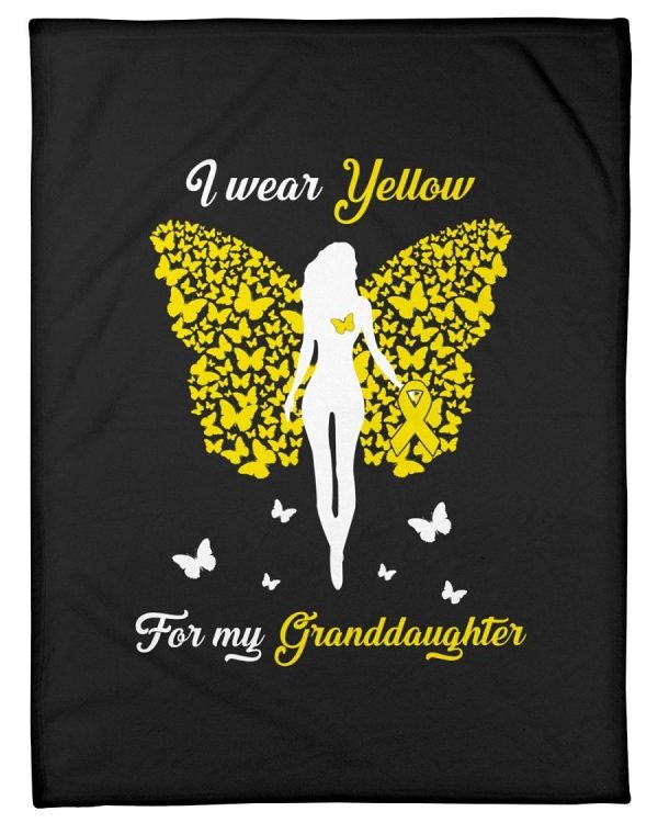 Butterflies I Wear Yellow For My Granddaughter Blanket