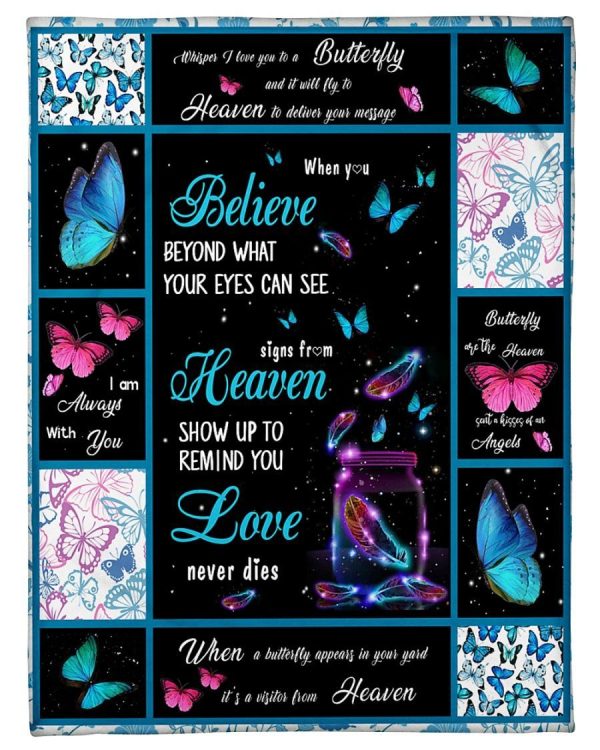 Butterfly Whisper I Love You Blanket