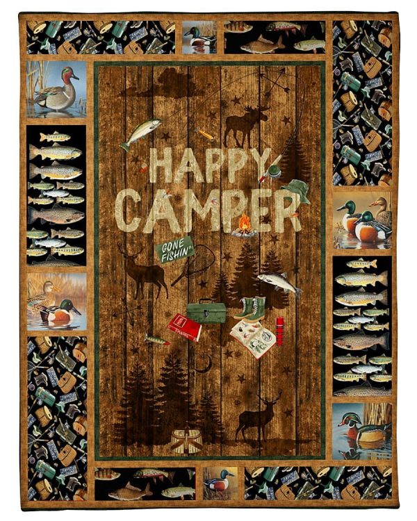 Camping Happy Camper Blanket