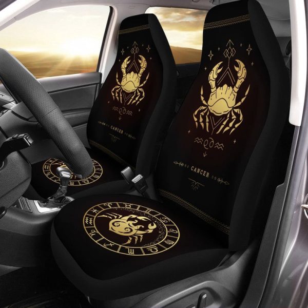 Cancer Horoscope Car Seat Covers Custom Birthday Gifts Car Accessories