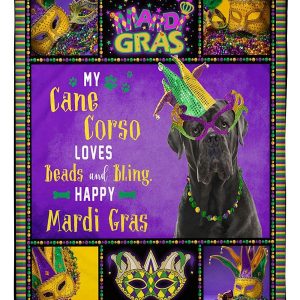 Cane Corso Mardi Gras Blanket