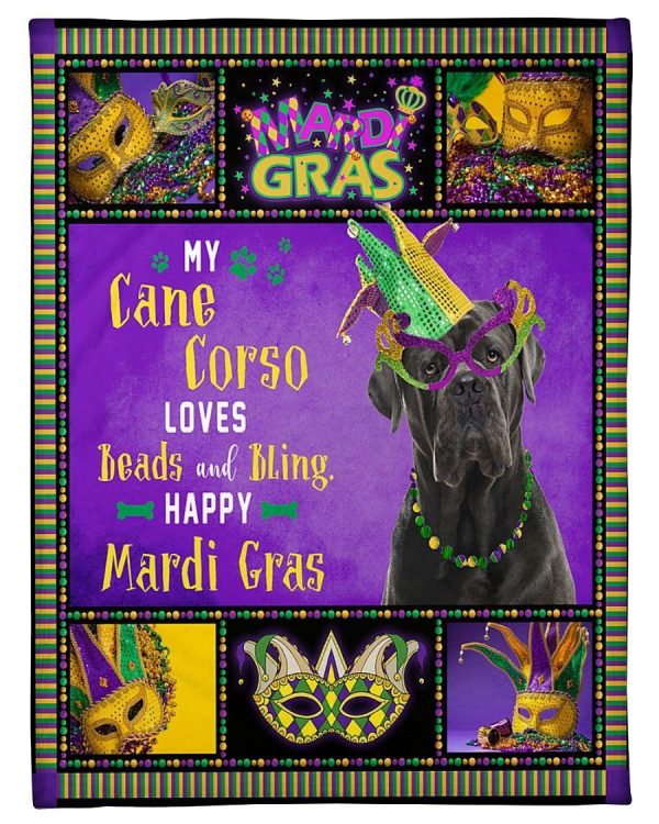 Cane Corso Mardi Gras Blanket