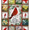 Cardinal Bird And Daffodils Blanket