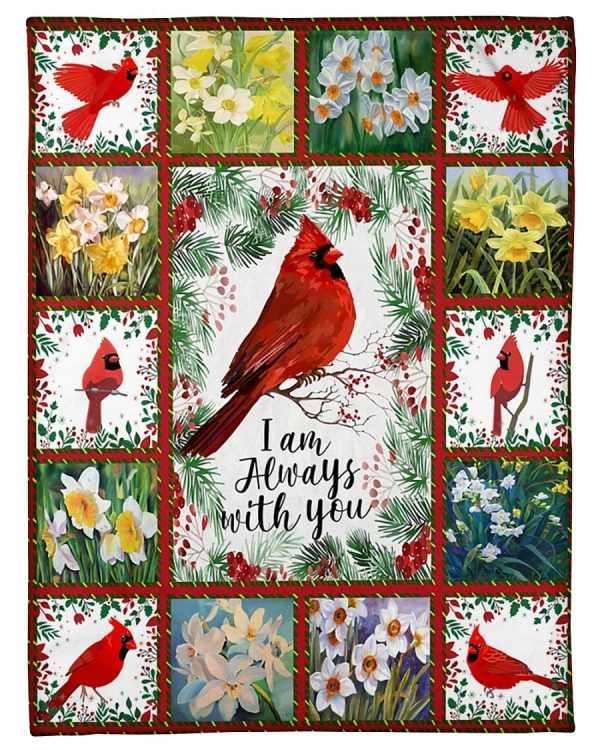 Cardinal Bird And Daffodils Blanket