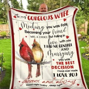 Cardinal  Giving Gorgeous Wife Meeting You Was Fate Blanket