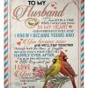 Cardinal Message To My Husband Anniversary Gift Blanket