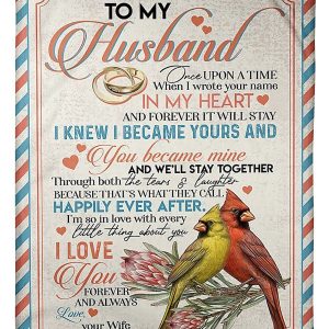 Cardinal Message To My Husband Anniversary Gift Blanket