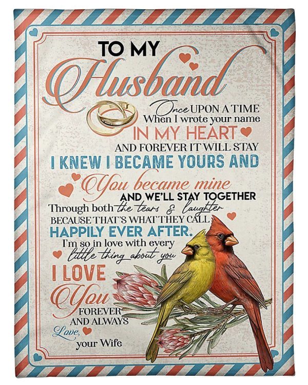 Cardinal Message To My Husband Anniversary Gift Blanket