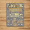 Carry On My Wayward Son Retro Vintage Fleece Blanket