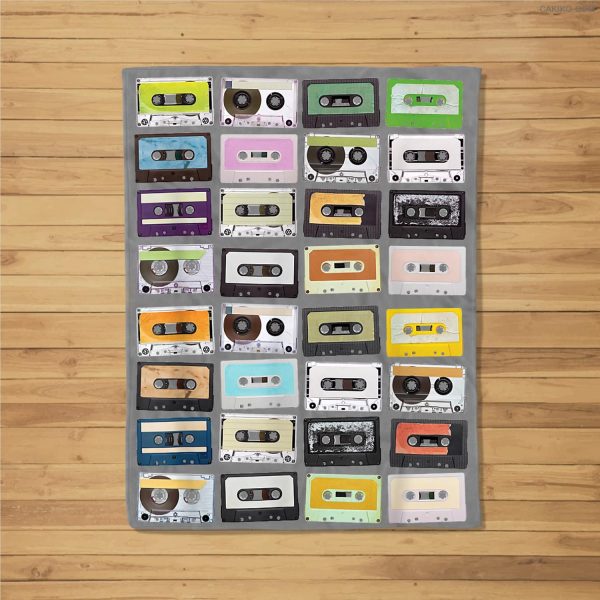 Cassette Tapes Mixtapes 1980S Radio Music Graphic Print Fleece Blanket