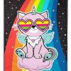 Cat And Rainbow Blanket