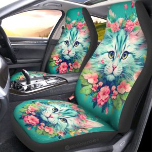 Cat Floral Car Seat Covers Custom Car Accessories