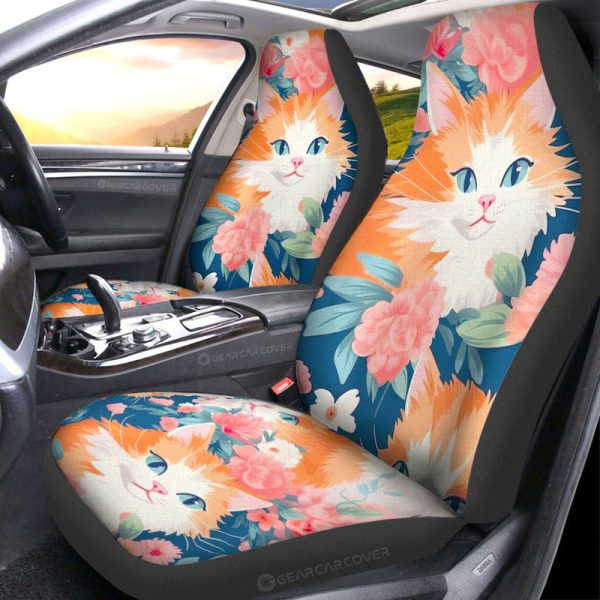 Cat Floral Car Seat Covers Custom Car Accessories