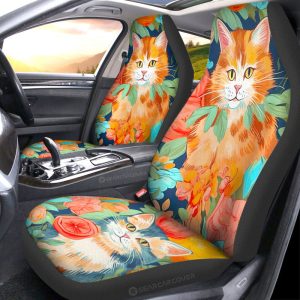 Cat Floral Car Seat Covers Custom Car Accessories