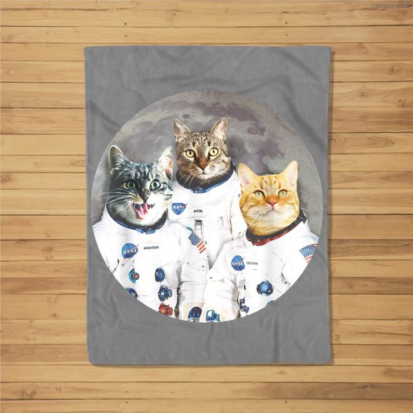 Catstronauts Funny Cat Fleece Blanket