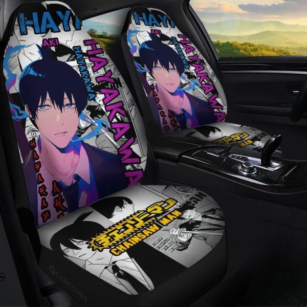 Chainsaw Man Aki Hayakawa Car Seat Covers Custom Anime Car Interior Accessories