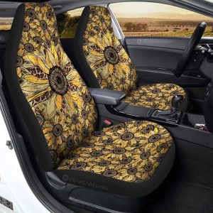 Cheetah Leopard Sunflower Car Seat Covers Custom Car Decoration