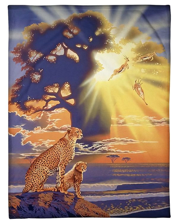 Cheetah Sunset Blanket