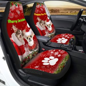 Chihuahuas Christmas Car Seat Covers Custom Car Accessories For Dog Lovers