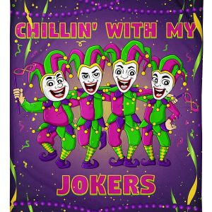 Chillin With Jokers Mardi Gras Funny Blanket