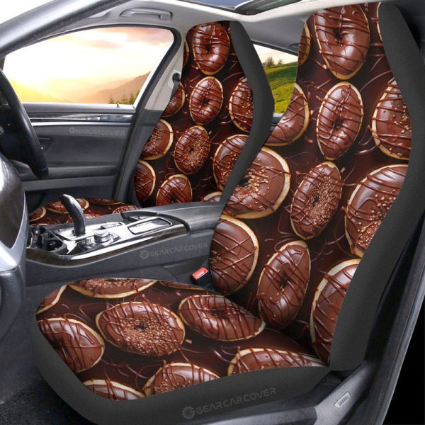 Chocolate Donuts Car Seat Covers Custom Girly Pattern Car Accessories