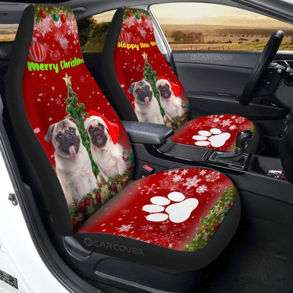 Christmas Pugs Car Seat Covers Custom Car Interior Accessories