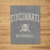 Cincinnati Vintage Baseball Throwback Retro Design Fleece Blanket