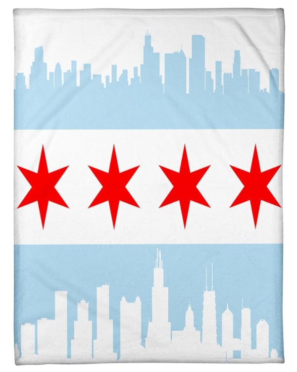 City Of Chicago Flag Blanket