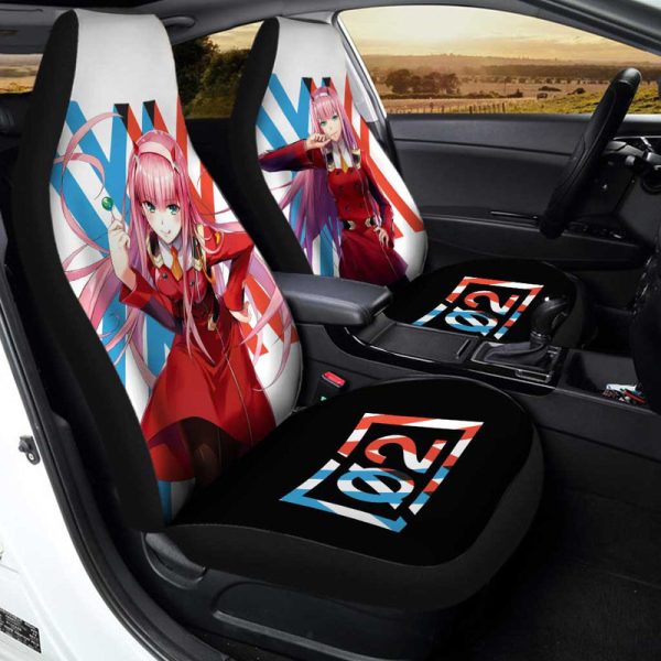 Code 002 Zero Two Car Seat Covers Custom Anime Darling In The Franxx Car Accessories