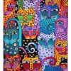 Colorful Abstract Cat Blanket