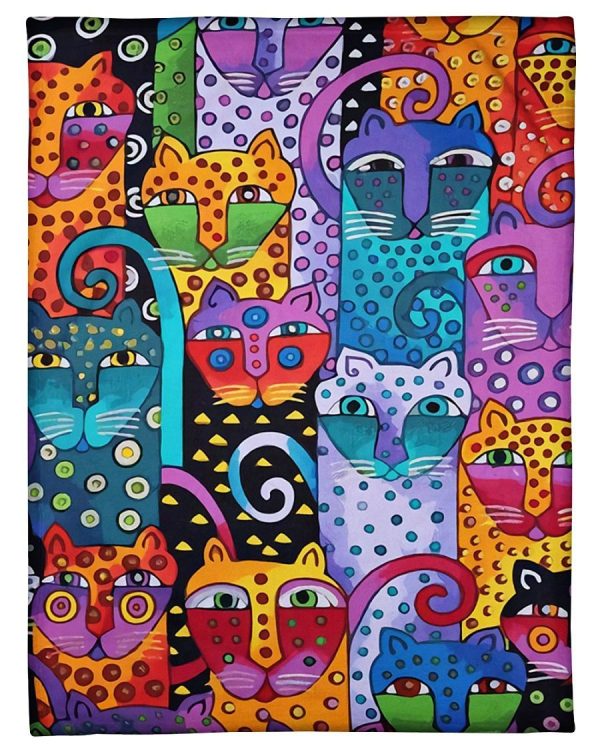 Colorful Abstract Cat Blanket